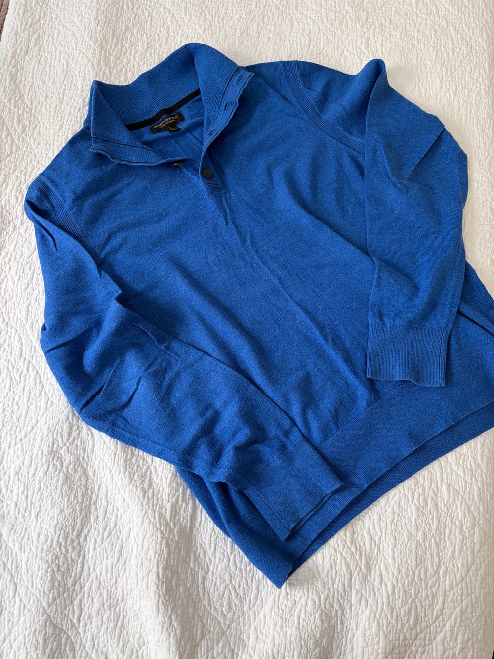 Banana Republic Royal Blue Half-Button Sweater